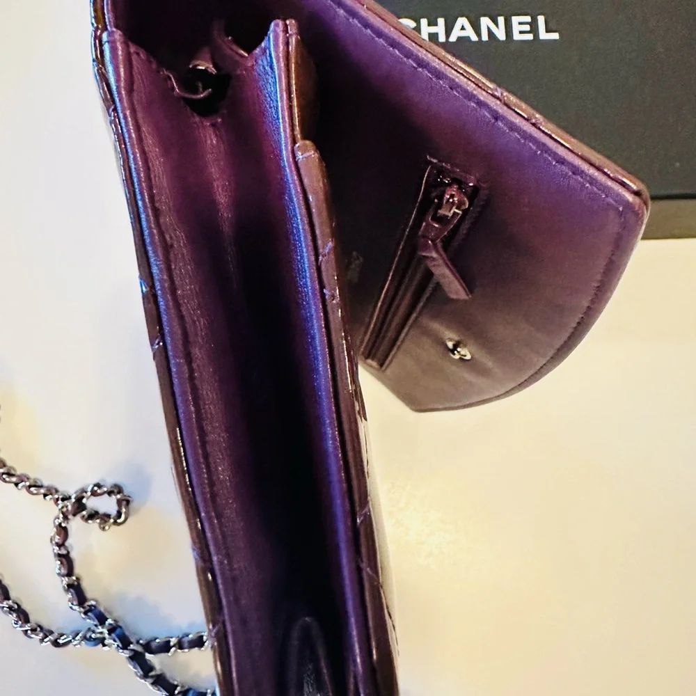Chanel Quilted Burgundy Wallet On Chain - Picture 6 of 16